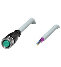 CORDSET RECTO M12x8 5M CABLE PUR SHIELD