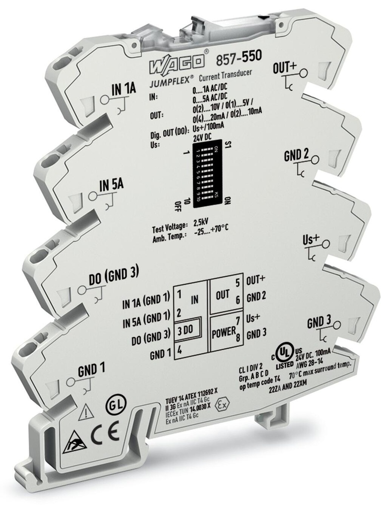 CONVERTIDOR DE CORRIENTE 0-1/0-5 AMPS A SEÑAL 4-20MA