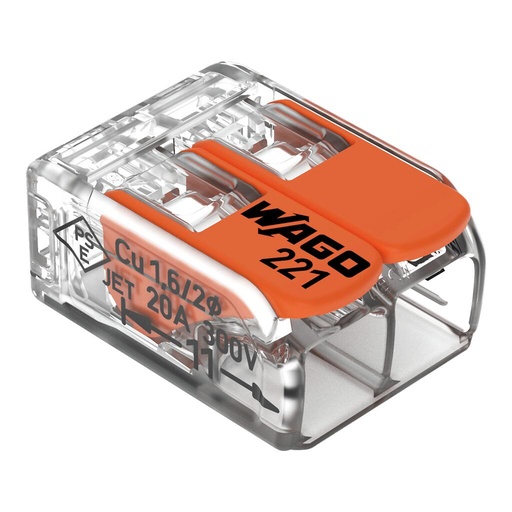 [WAGO00108] CONECTOR 221 4mm2 2P