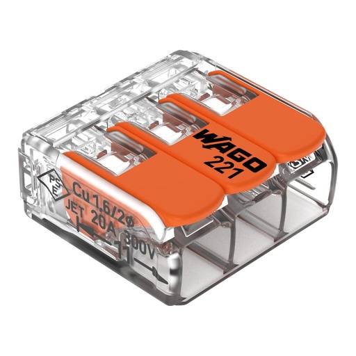 [WAGO00109] CONECTOR 221 4mm2 3P